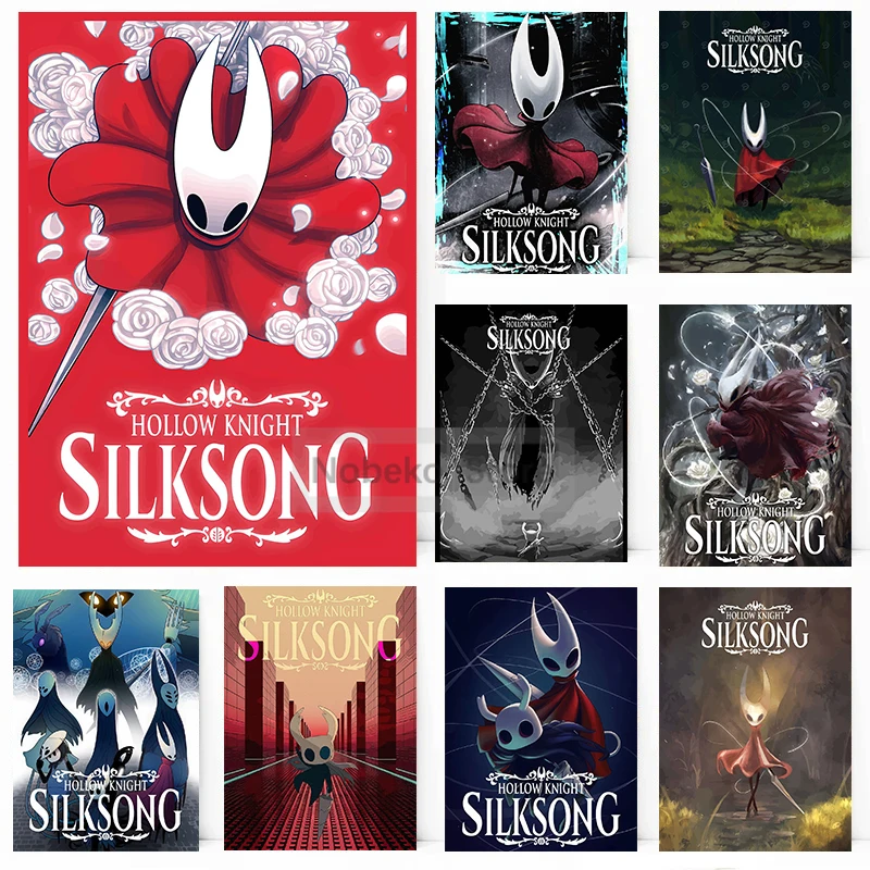 Latest Games Hollow Knight Silksong Poster Hornet Prints Canvas Painting Hollow Knight Wall Art Pictures Home Room Decoration