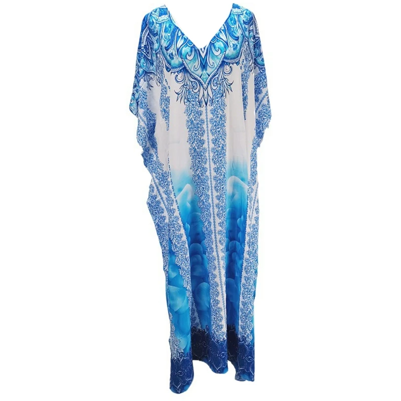 Phụ Nữ Áo Tắm Che In Kaftan Đi Biển Đầm Maxi Tình Dục Đi Biển Caftan