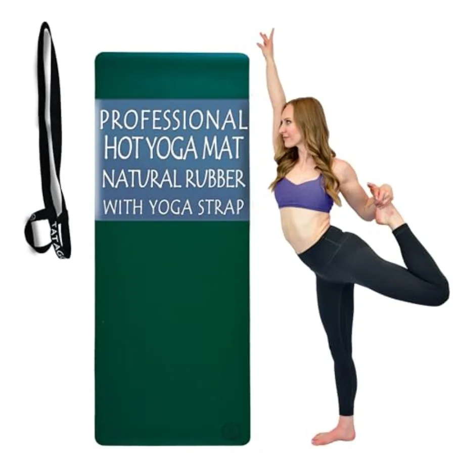 

Hot Yoga Mat Non Slip-Professional Grade Natural Rubber Yoga Mat, Pliates Mat, Stretchg Mat or exercise mats for home workout.