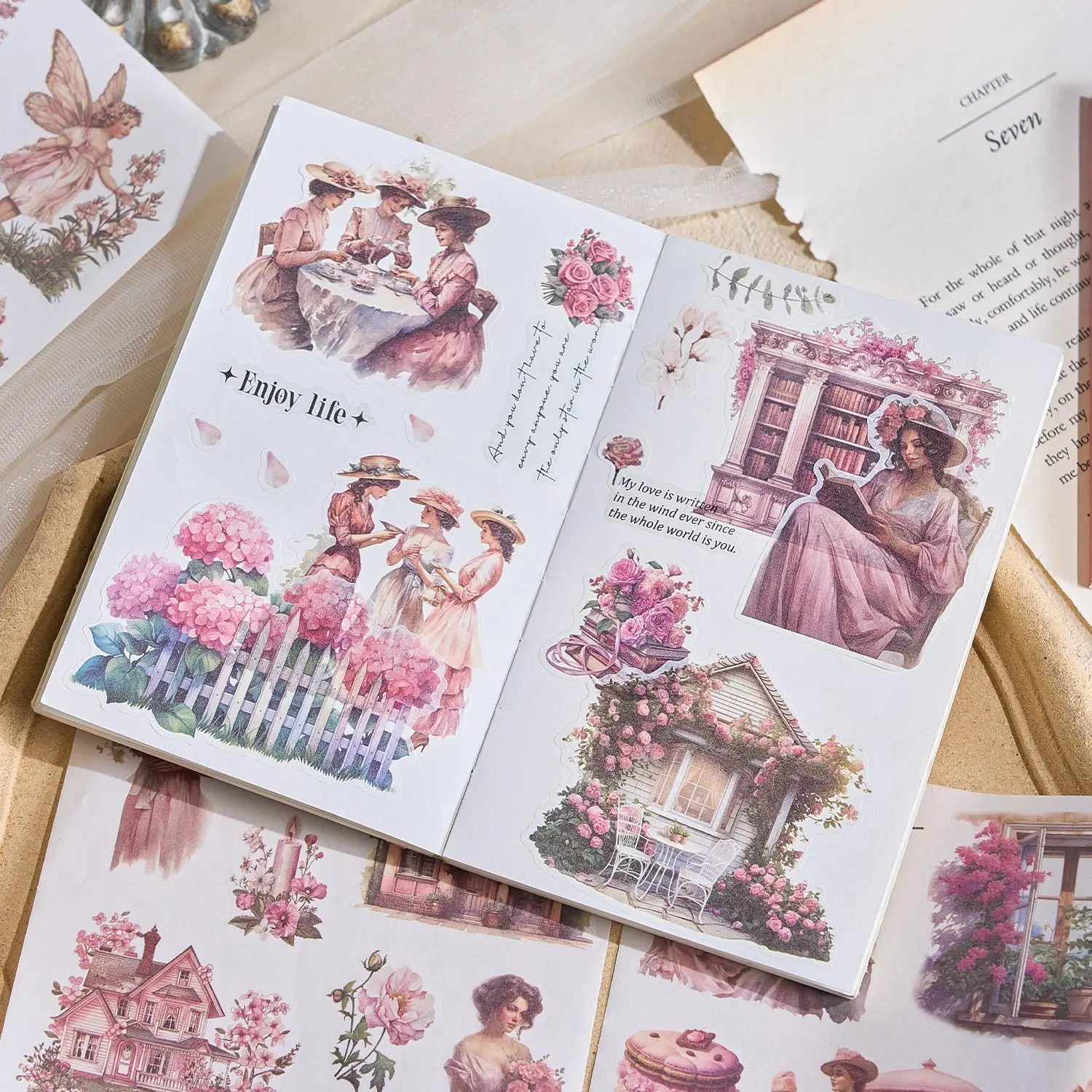 50 قطعة العالم حالمة يموت قطع ورقة ملصقات لا قطع اشي ورقة ملصق مائي جمع Ins-نمط المجلات المشهد المواد مذكرات الكولاج #6