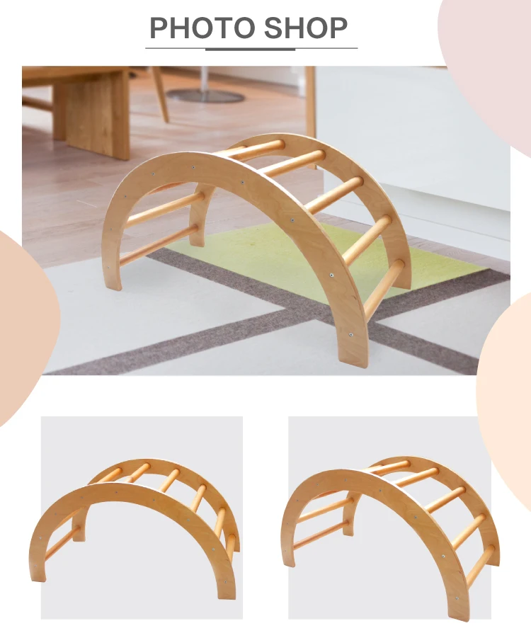 Structures Toys Arched Triangle Ladder Wooden Triangle Arch Frame Kids Climbing Equipment For Kids