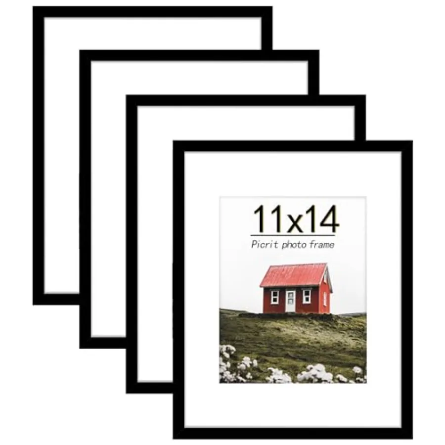 

Набор из 4 фоторамок 11x14 дюймов из высококачественного настоящего стекла, для фотографий 8x10 дюймов с паспарту или 11x14 дюймов без паспарту