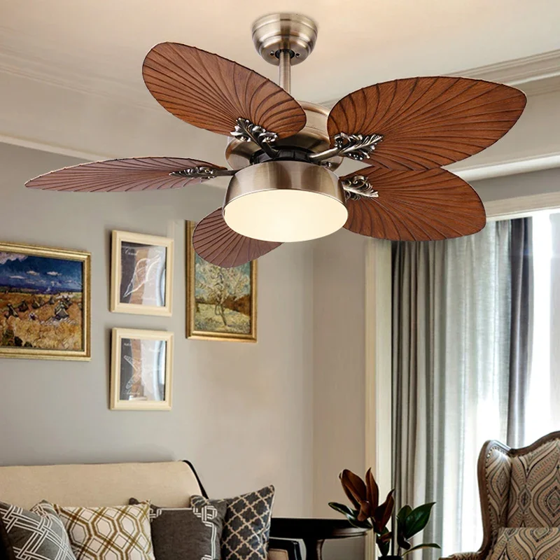 Industrial Ceiling Fan with Light with Remote Vintage Ceiling Fan Lamp with 5 Blades for Kitchen Dining Room Living Room