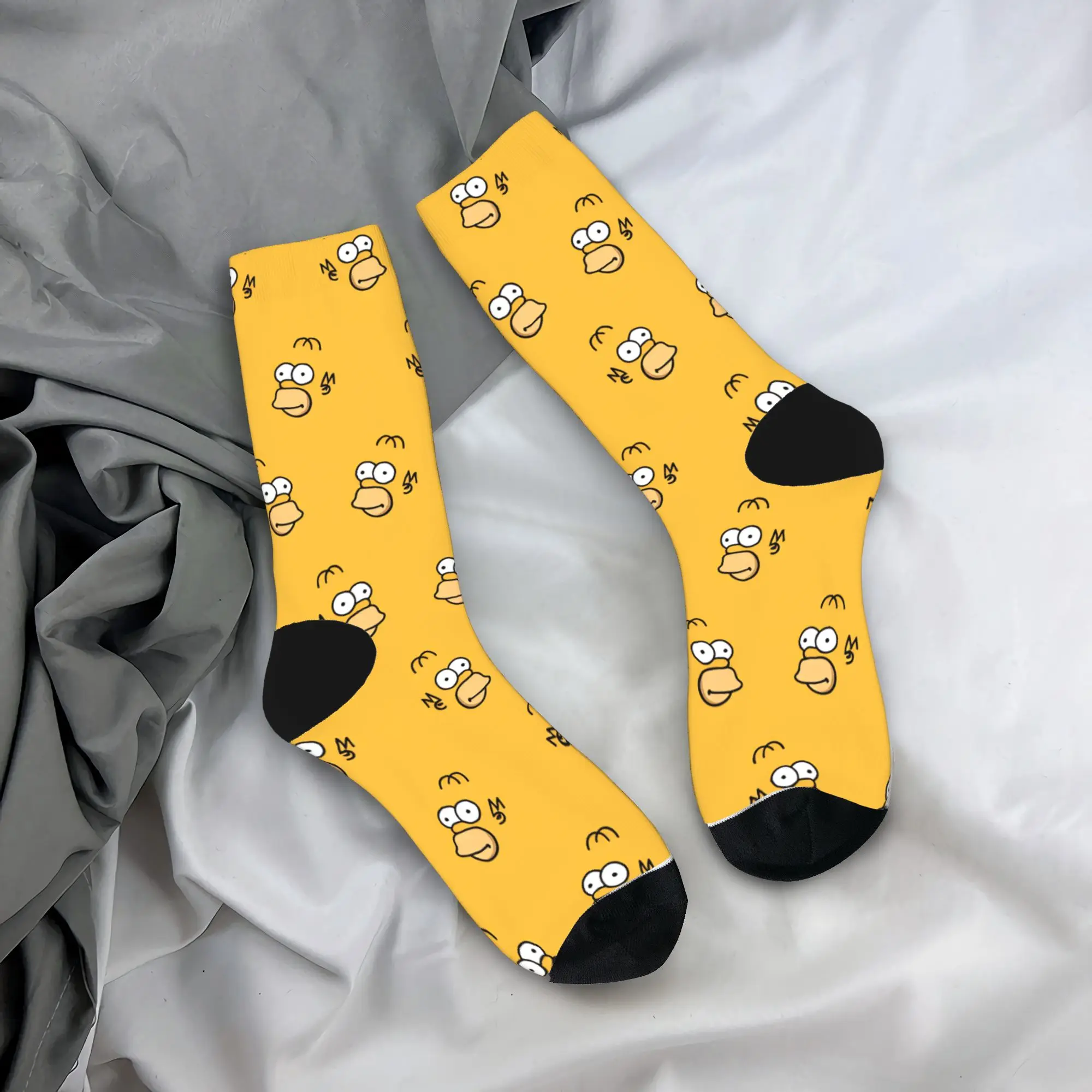 S-Simpson-Bart Socks Cartoon Animated  Harajuku Stockings Men Medium Soft Climbing Socks Autumn Pattern Non Skid Socks