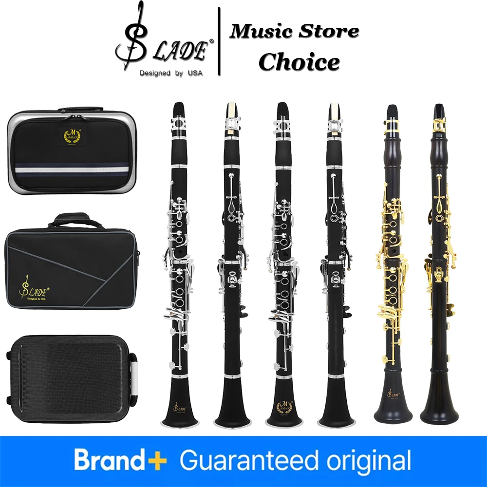 Bb Clarinet 17-Key 6 Rings Bakelite B Flat Clarinet with Hard Case Reeds Complete Kit for Beginner Student Band Performance Exam