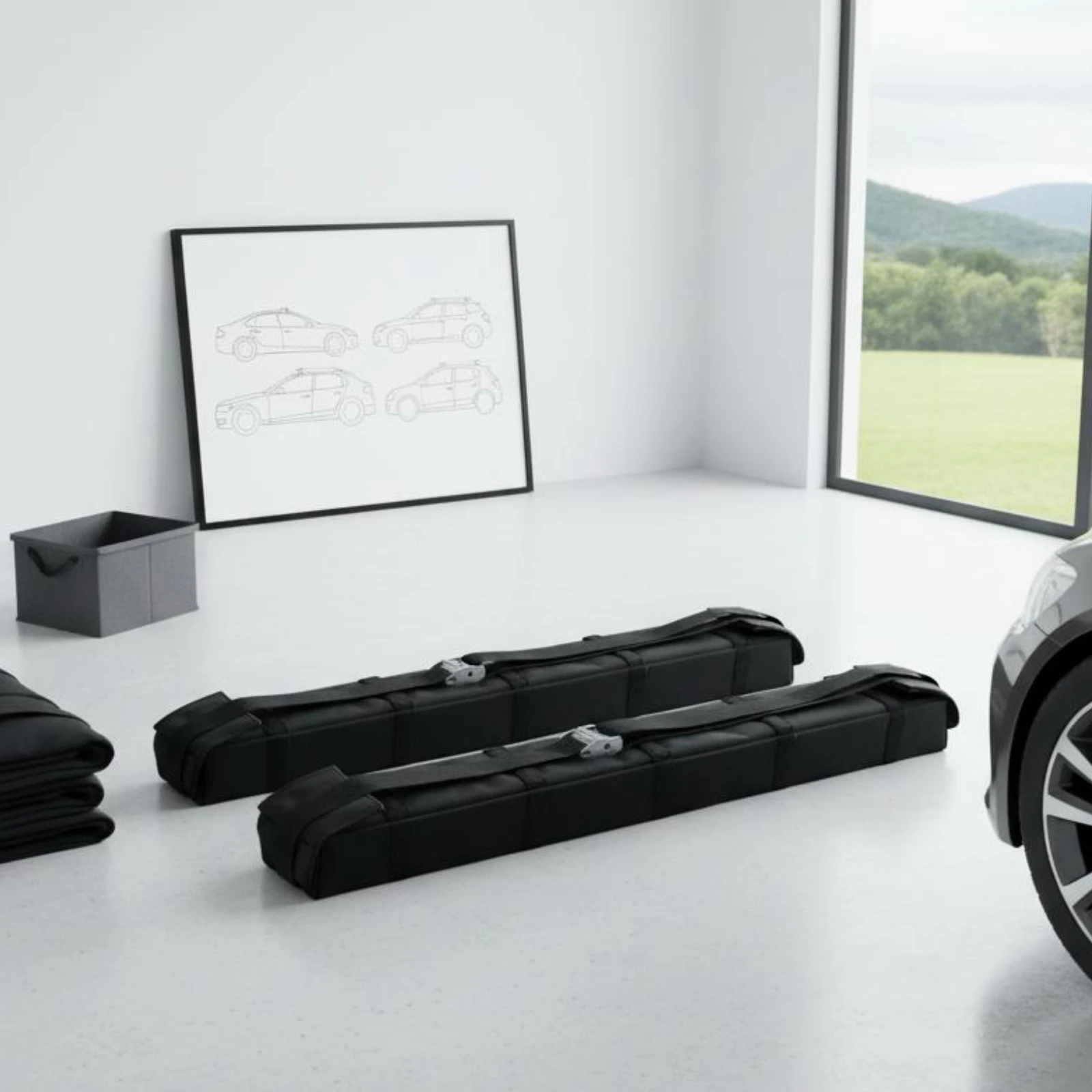 2 Pieces Flexible Car Roof Rack Easy to Install Surfboard Roof Rack SUP Carrier Pads Scratch-Unrestricted Vehicle Cargo Gear