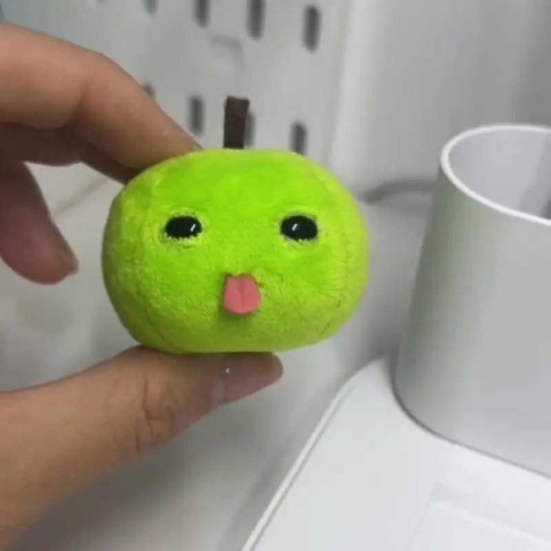 Porte-clés pendentif sac à dos en peluche verte abstraite, accessoire amusant et créatif en forme de fruit, cadeau unique du Nouvel An pour amis