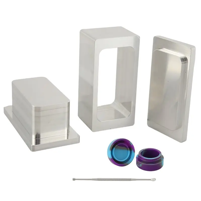 Y51A-2X4in Rosin Machine Pure Aluminum Pre-Pressing Mould Plate Accessory Parts With Silicone Box