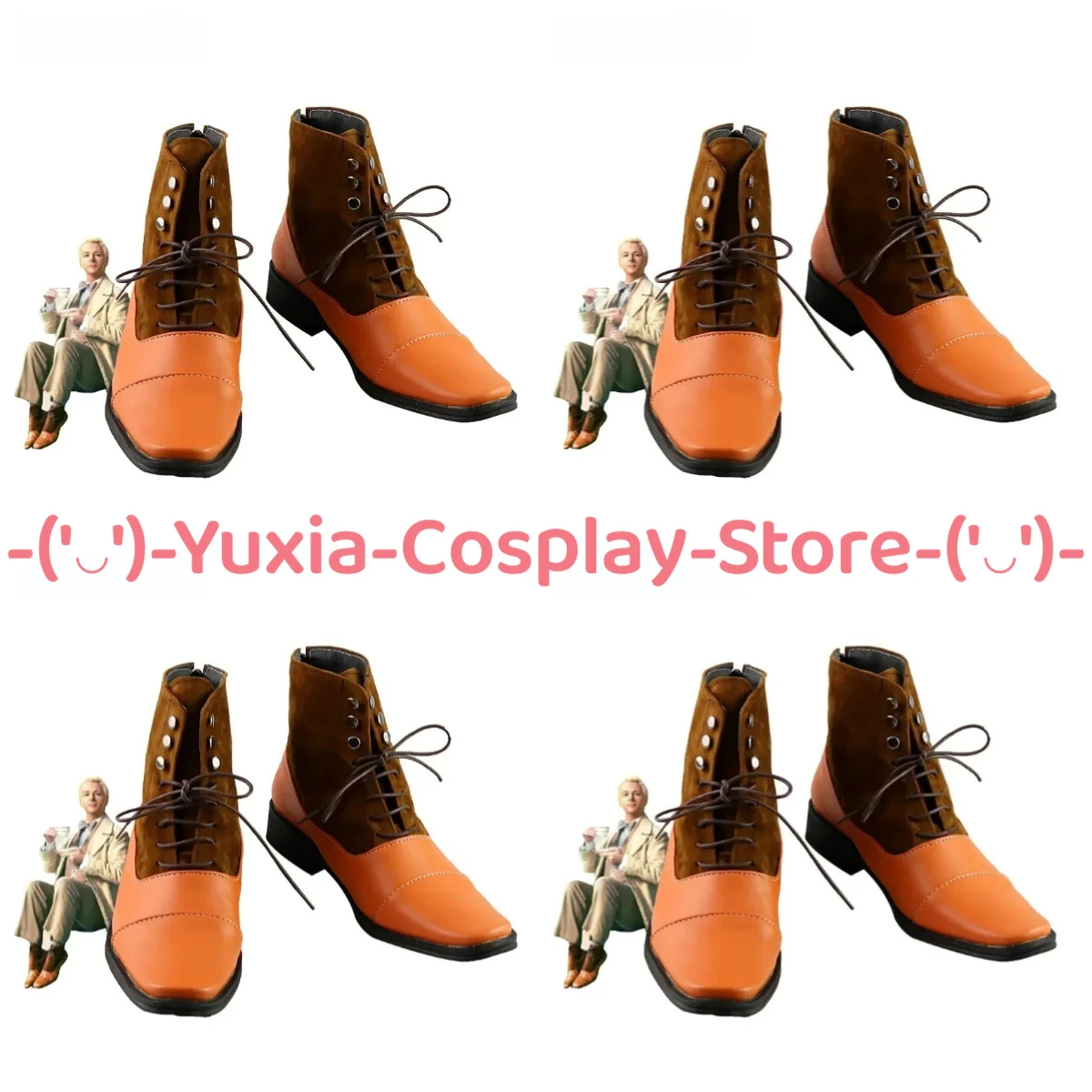 

Юксиакосплей! Goodomens Aziraphale Обувь для косплея Аниме Игровой персонаж Опора Сапоги из искусственной кожи Хэллоуин Карнавальный костюм для вечеринки