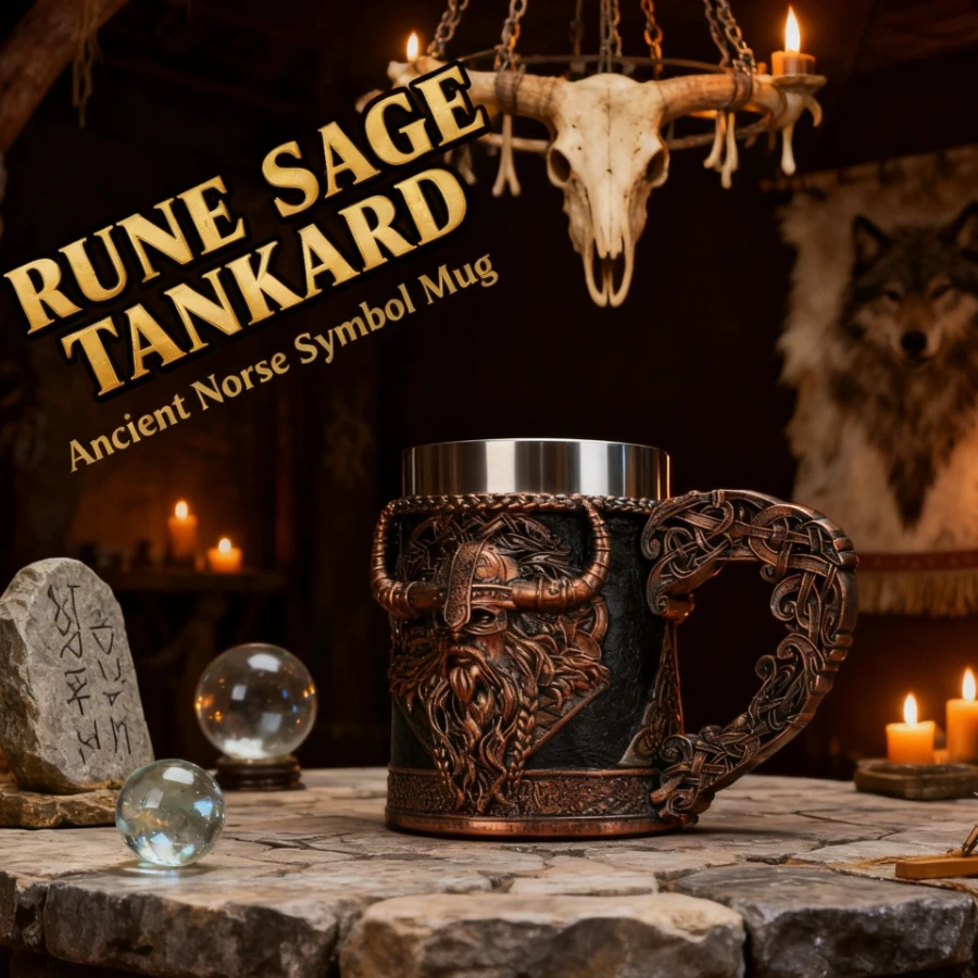 Retro Viking beer mug, Viking coffee mug, stainless steel resin mug, washable, practical gift mug ornament.