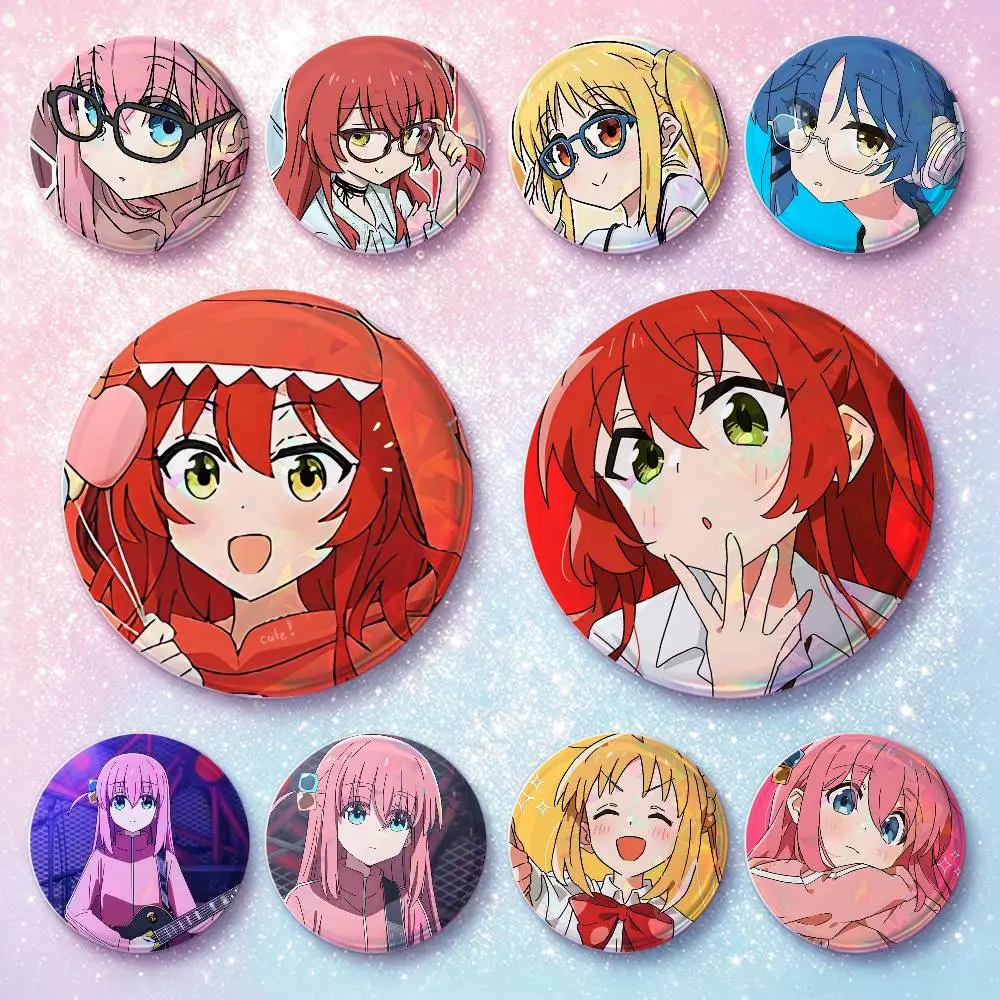 Cute Cartoon Character Hitori Ryou Nijika Ikuyo Badges Button Round Creative Pin Brooch Badge Bag Decor Accessories Friend Gifts