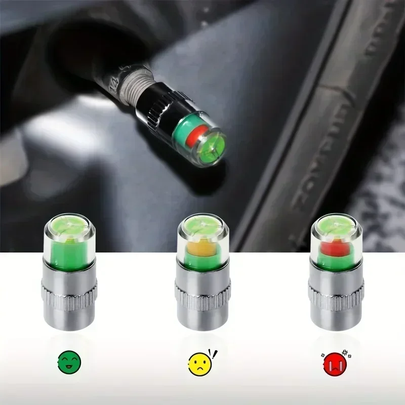 Set di 4 Sensori per Pressione Pneumatici Auto, Strumento di Monitoraggio e Allarme, Indicatore di Pressione Aria