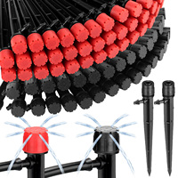 30PCS Garden 13cm Stake Drip Irrigation Sprinkler 360 Degree Adjustable Dripper Emitters for 4/7mm Hose Bonsai Plants Watering