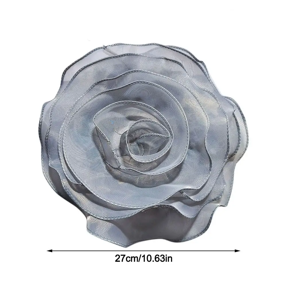 3D Organza Fabric Artificial Rose Flower Patch Chest Flower 27CM Wedding Dress Neck Decor DIY Sewing Applique Brooch Accessories