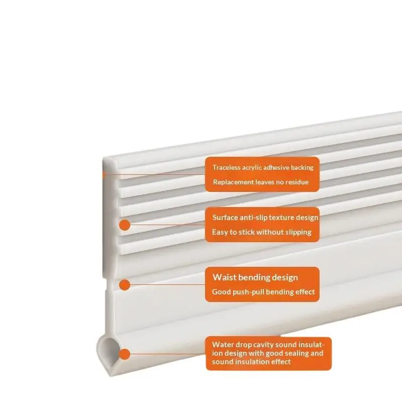 Door Bottom Seal Strip Self Adhesive Waterproof Sound Proof Draft Blocker Noise Reduction for Apartment Interior Door