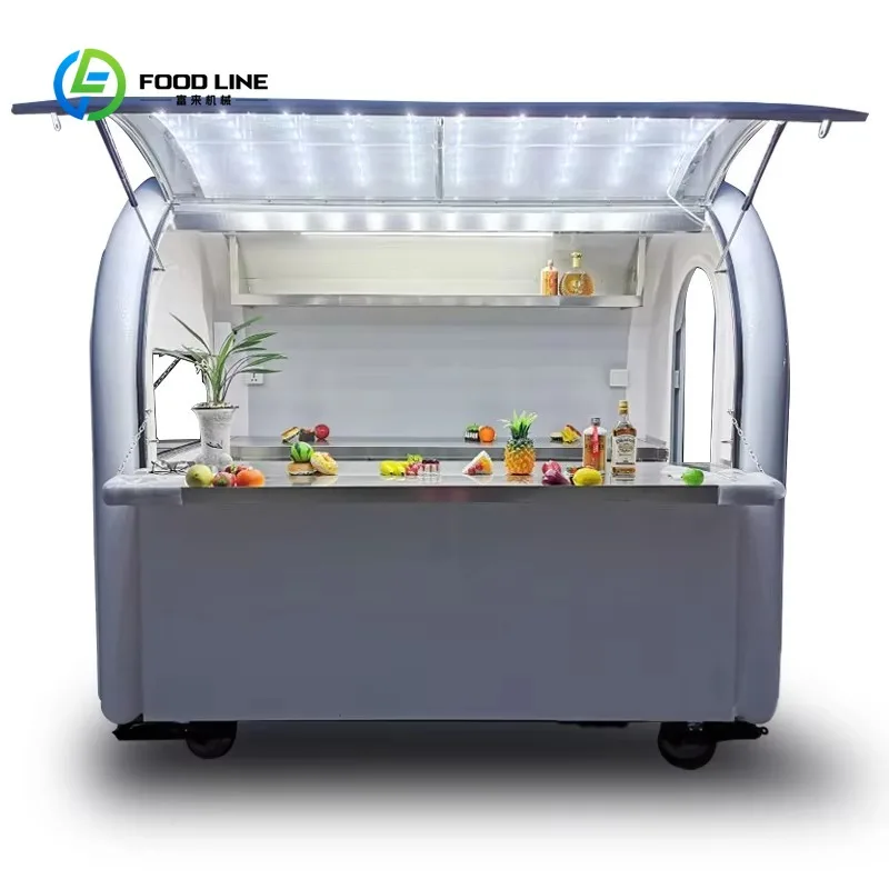 Customized Classic Street Coffee Milk Tea Juice Drinks Trailer Cart Mobile Kiosk Food Truck Other Leisure Food Machinery