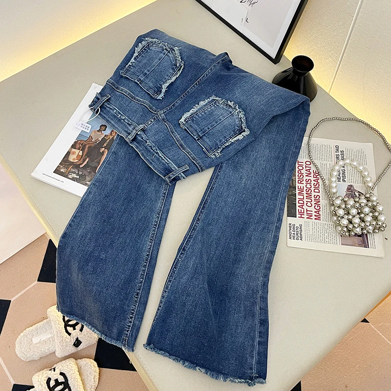 

Women Stretchy Bell Bottom Flared Jeans High Waist Skinny Casual Denim Pants Chic Stylish Ripped Tassel Jeans Trousers Teen Girl