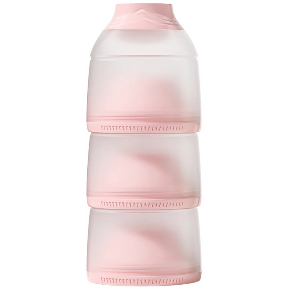 

Milk Powder Storage Box 3 Layers Container Pink Portable Baby Food Dispenser Lightweight Travel Outdoor Shopping Snack Cups Baby