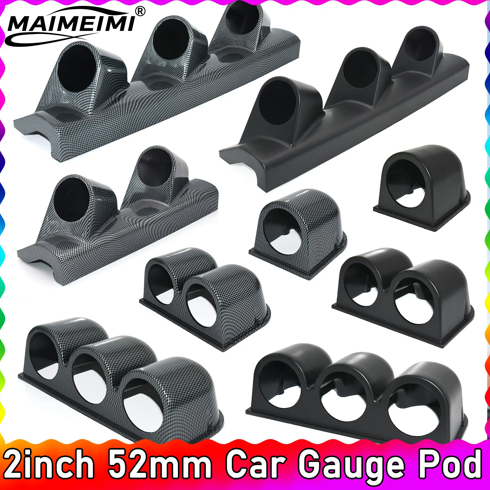 

2-дюймовый 52-мм автомобильный калибр, универсальный черный одинарный двойной тройной автомобильный держатель для левого и правого привода автомобиля для автоматического калибра