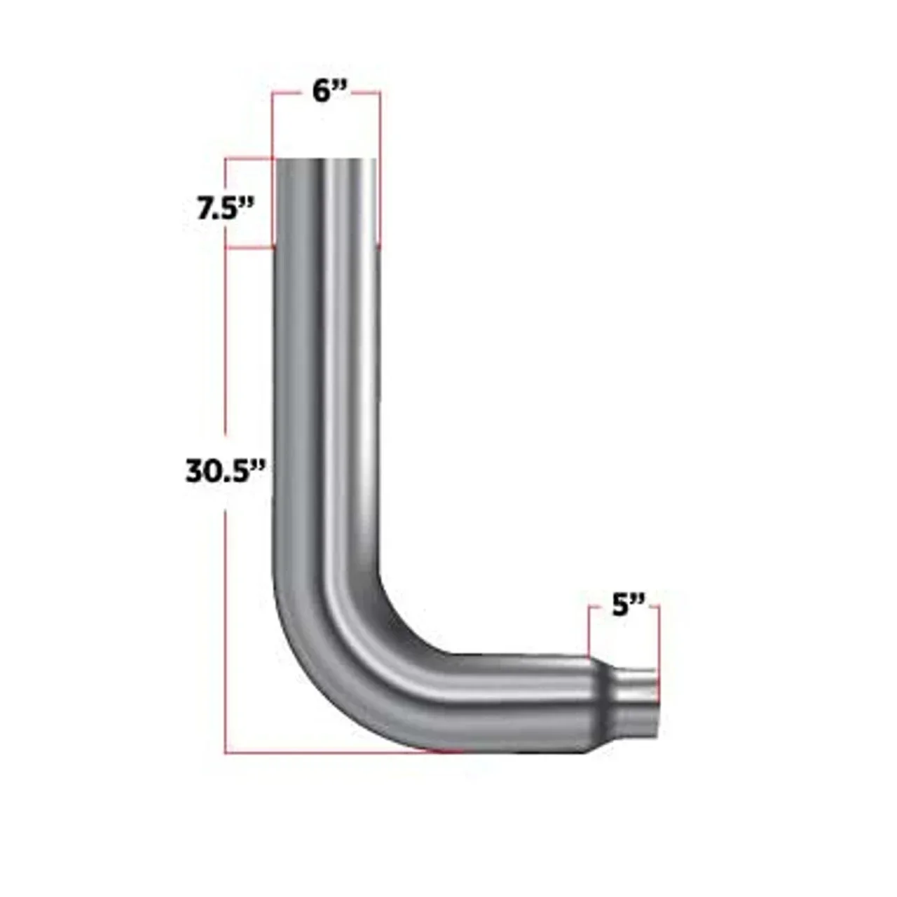 

Factory Custom Exhaust 90 Degree Elbow 5" OD Reduction 6" Diameter Long Exhaust Pipes