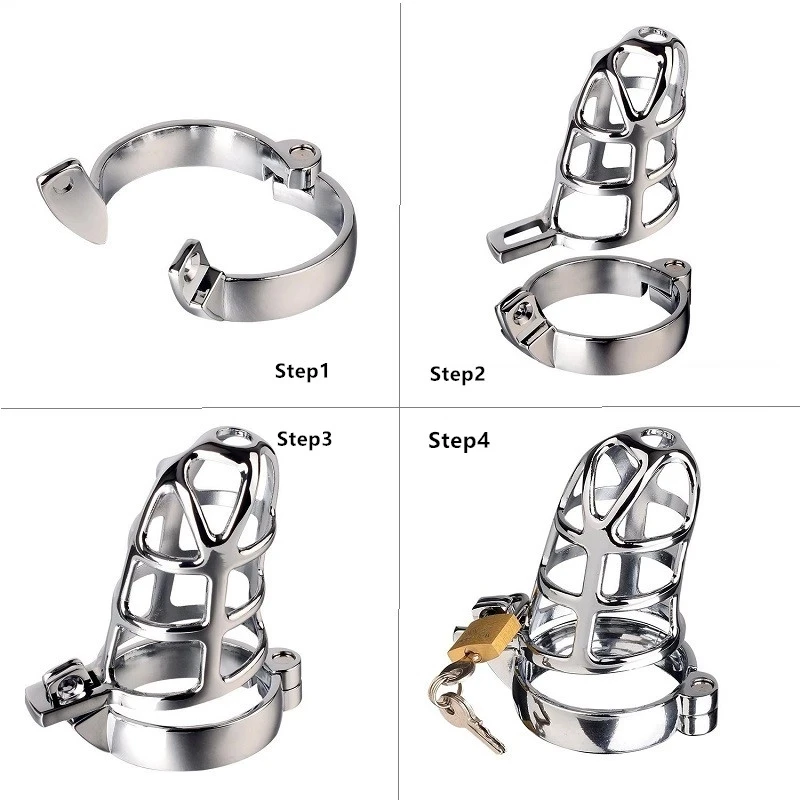 Metal Male Chastity Cage Cock Cage Ring Set of Locks Adult Game Cheat Proof Abstinence Penis Cage Couples Shop Adult Products 18