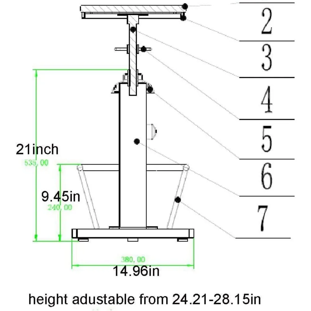 3-Piece Bar Table (38.6"-48.4") & 2 Bar Stools (24"-28") Set for Pub Kitchen Dining Living Party Bistro Breakfast, Swivel Top,