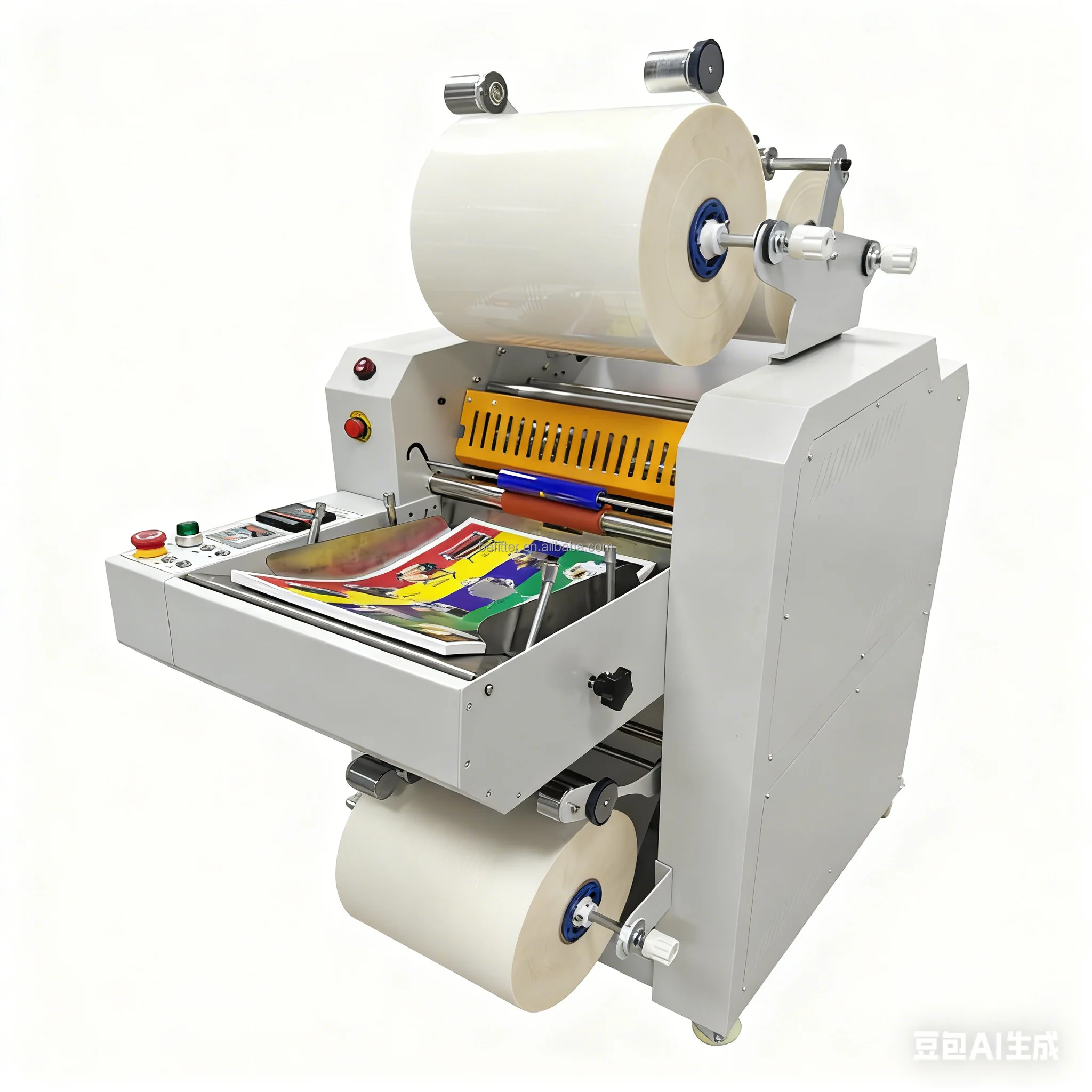 BFT-390A Double Side Automatic Laminator, 350mm Double Temperature Control Auto Feeding Auto Slitting