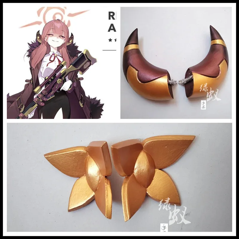 2025 aaa 게임 블루 아카이브 리쿠하치마 아루 뿔 다리 활 머리 장식 헤어웨어 헤드 클립 코스프레 소품 액세서리