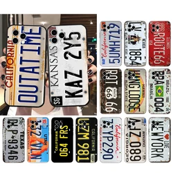 Phone Case For iPhone 17 Pro Max Air 16 15 14 13 Pro Max 15 16 Pro 15Plus SE Retro License Plate Mobile Phone Case Funda