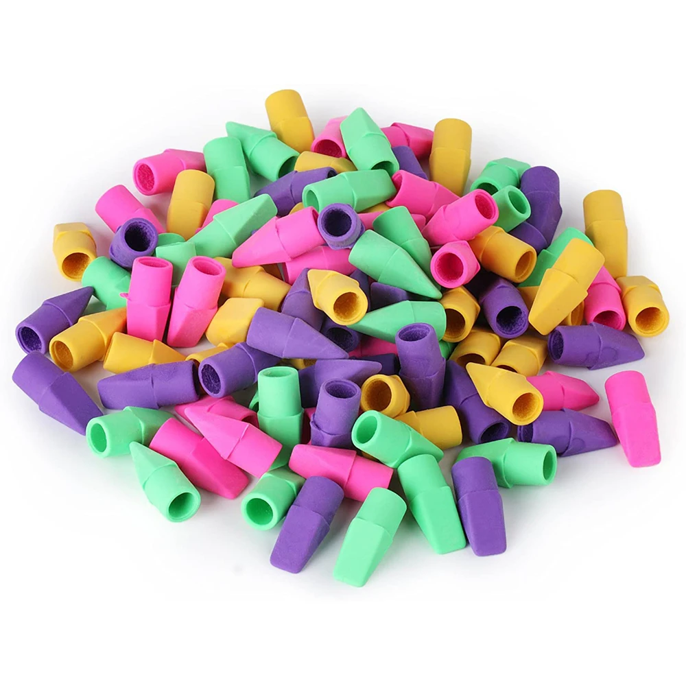 

Stationery School Supplies for Kids Student Assorted Colors Pencil Erasers Eraser Caps Pencil Eraser Toppers Pencil Top Erasers