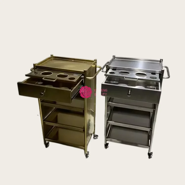 Barber Shop Folding Stainless Steel Cart.Hair Salon, Hair Salon. Ironing Trolley.Beauty Cart. Shelf.van