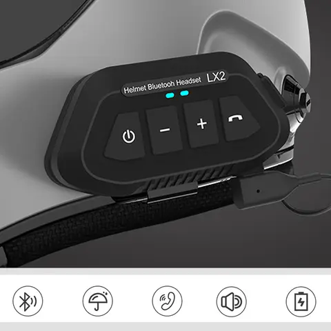1200mAh 오토바이 헬멧 블루투스 헤드셋 방수 음성 보조 모토 이어폰 오토바이 핸즈프리 무선 헤드폰