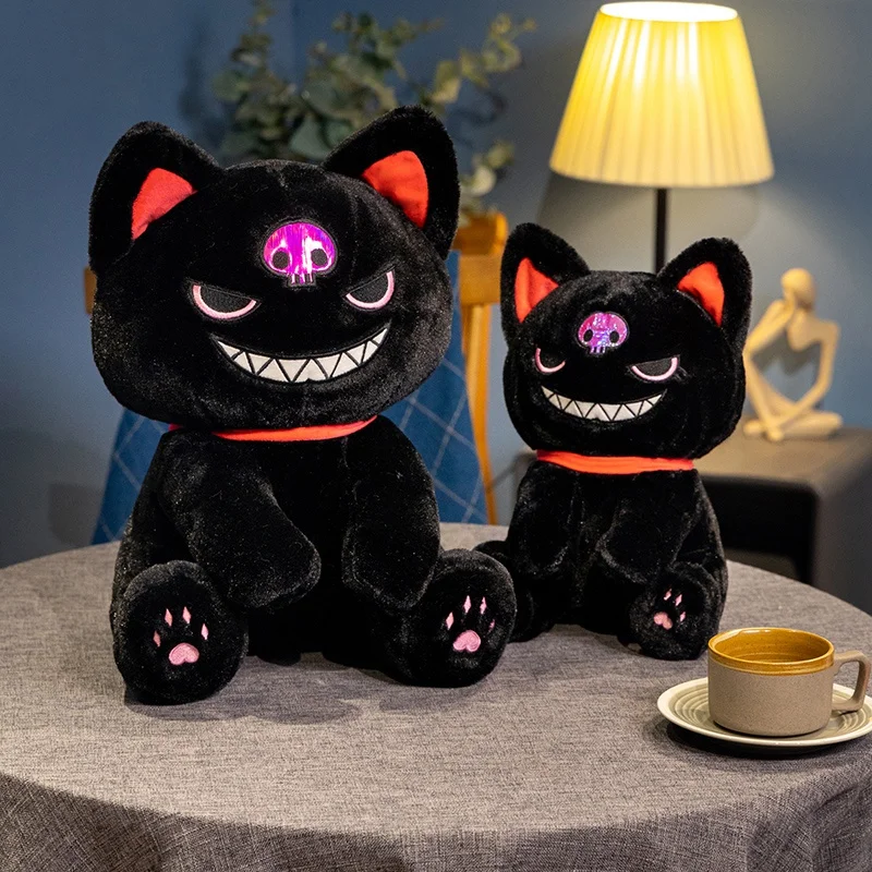 Kawaii Devil Dark Series Katten Knuffels Cartoon Knuffels Leuke Horror Monster Piraat Kitten voor Kinderen Halloween Jongens Geschenken