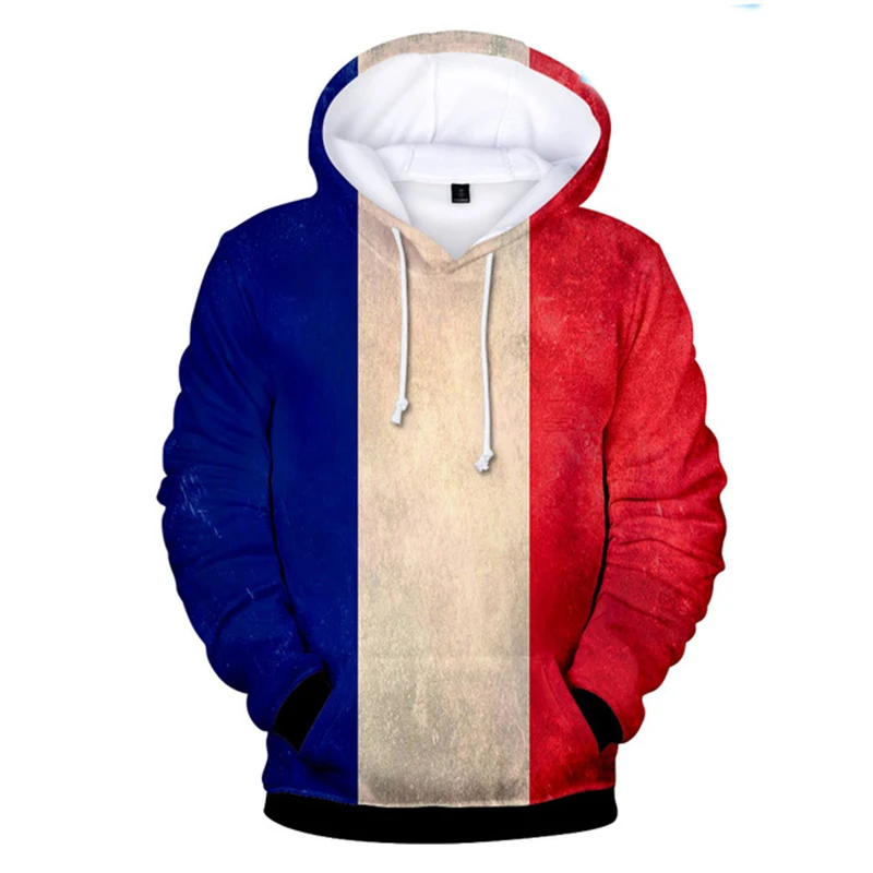 Hoodie bendera nasional cetak 3D pria Hoodie bertudung lengan panjang Portugis Brasil Argentina Kanada