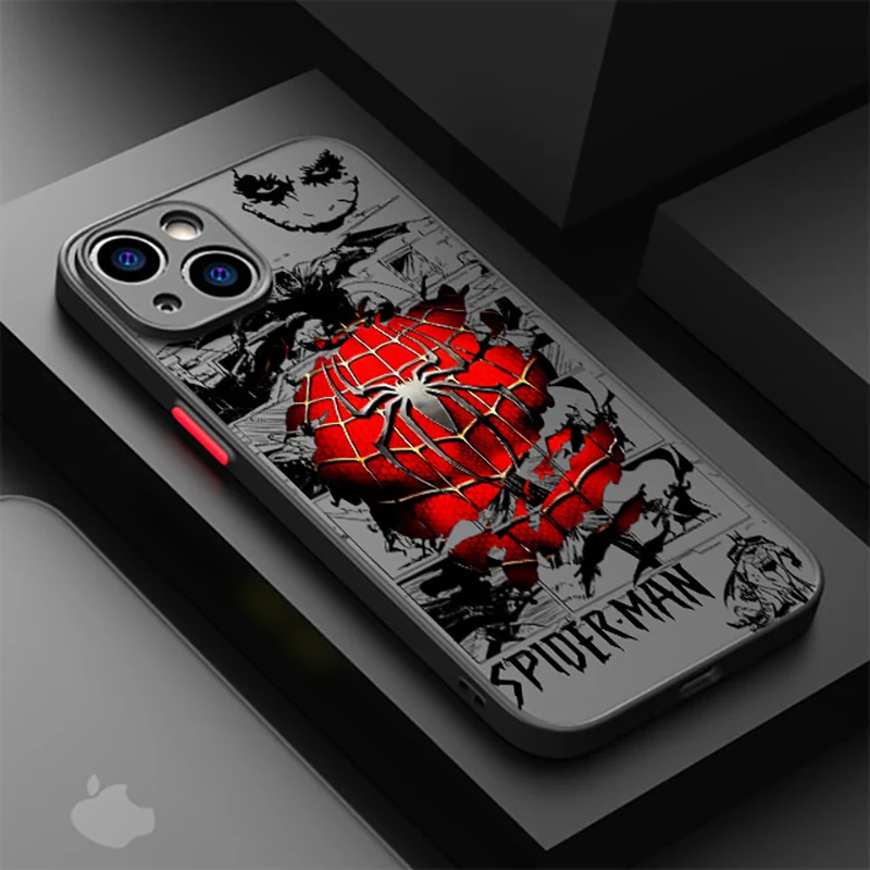 Phone Case for iPhone 12 Mini XS X 14 Pro Max 7 6S 8 Plus SE 15 11 Pro XR 13 B-Batman Spider S-Superman logo Soft Silicone Cover