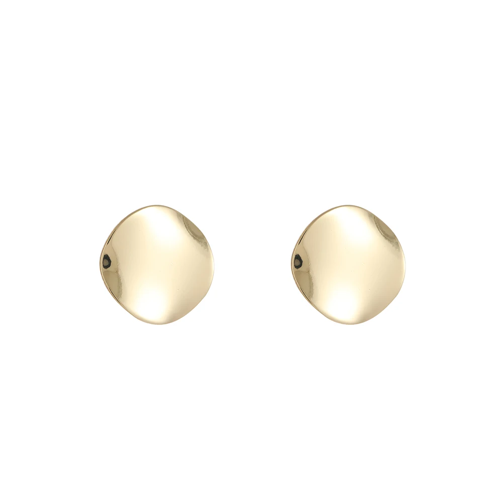 Punk Vintage Round Silvery Gold Plated Clip on Earrings for Women Minimalist Geometric Non Pierced Earrings Party Gift