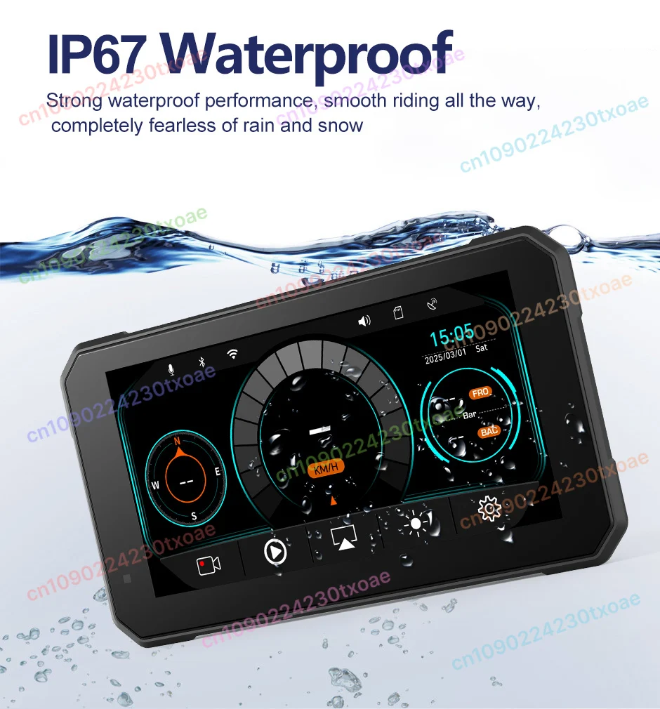 6-дюймовая беспроводная мотоциклетная камера TMPS Carplay Android автоматический экран водонепроницаемый IP67 мотоциклетный GPS-навигатор