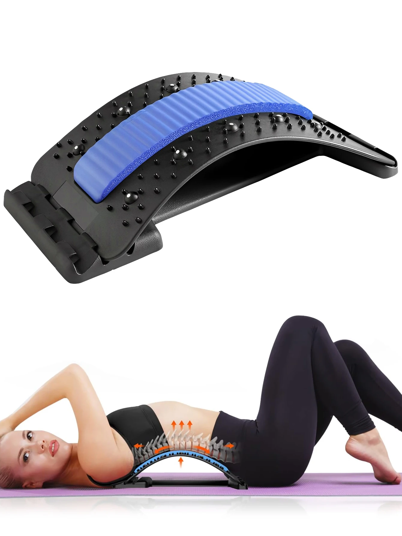 Waist Massager Lumbar Protrusion Acupuncture Lumbar Spine Reliever Spine Lying Cushion Back Stretch Lumbar Spine Corrector