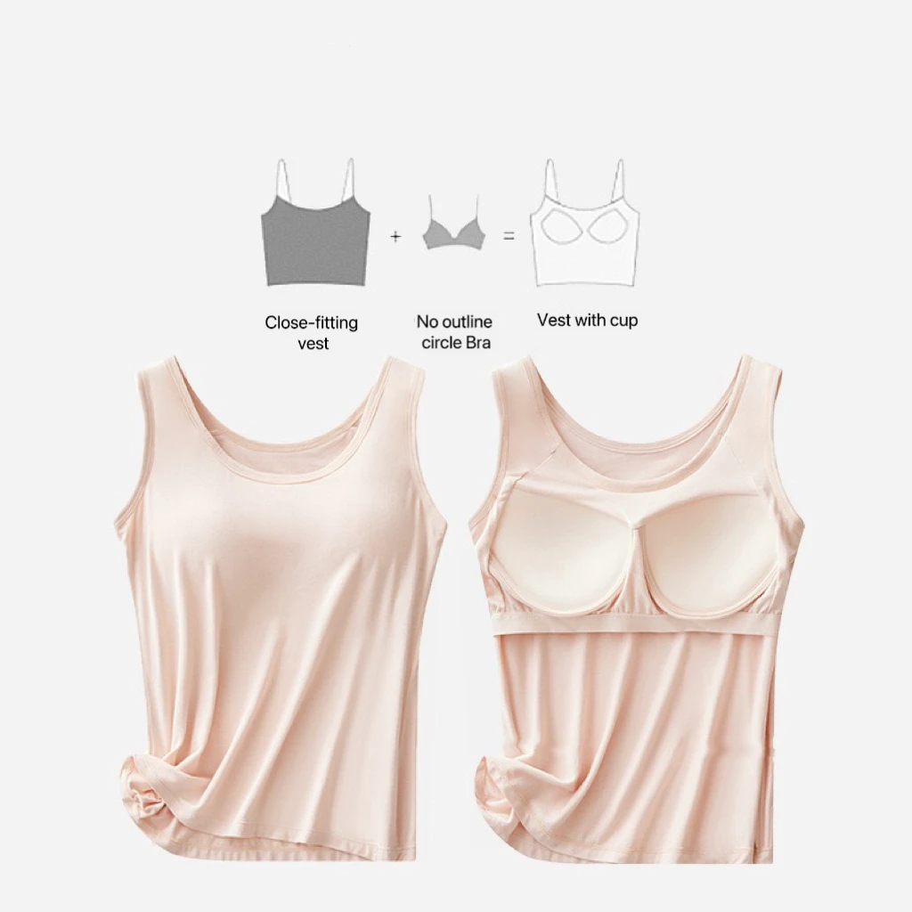 1 قطعة سترة المرأة القمم الجولة الرقبة سترات بلون مبطن سليم صالح تانك القمم مثير Feminino عادية تانك القمم مع المدمج في حمالات الصدر