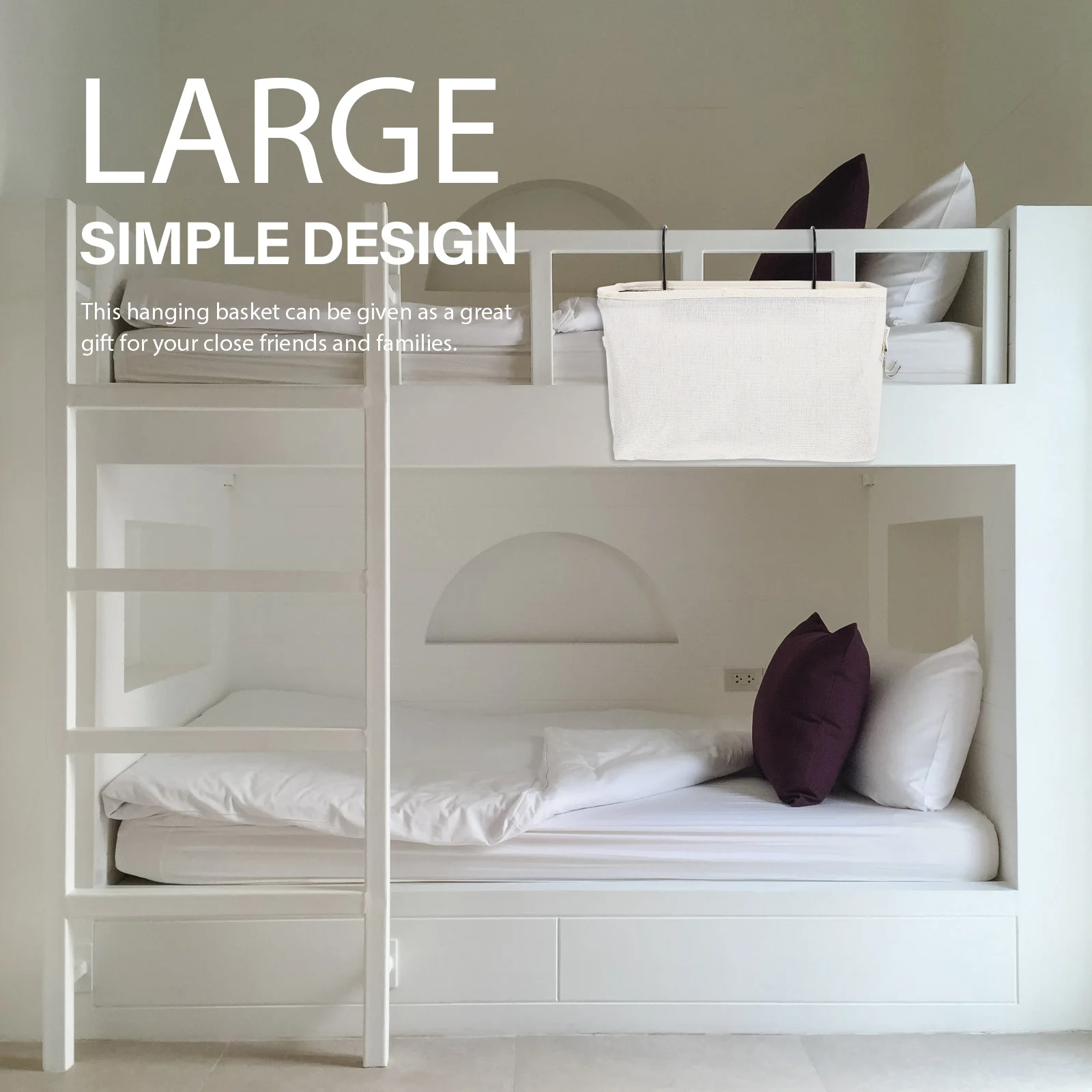 

1pc Bedside Hanging Basket Simple Dorm Storage Organizer For Sundry Stationery Container Holder Multi-Function Dorm Bedside