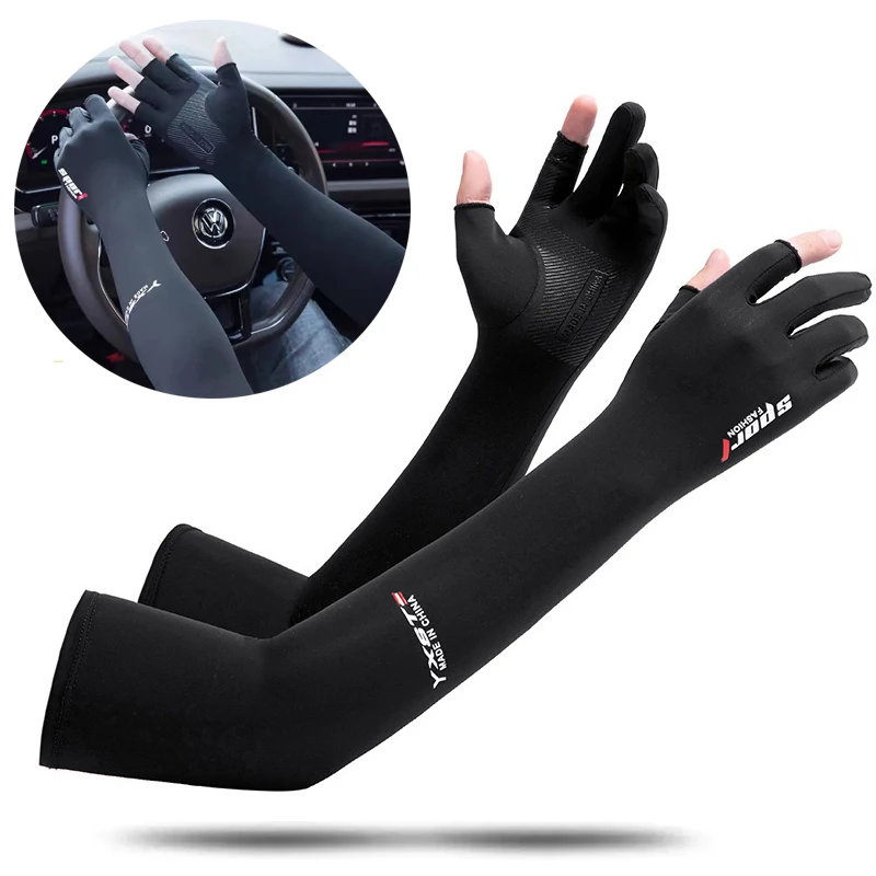 Summer Men's and Women's Driving Sun Protection Arm Covers Cycling Sports Gloves Long Sleeves Breathable Sleeves Cool Gloves