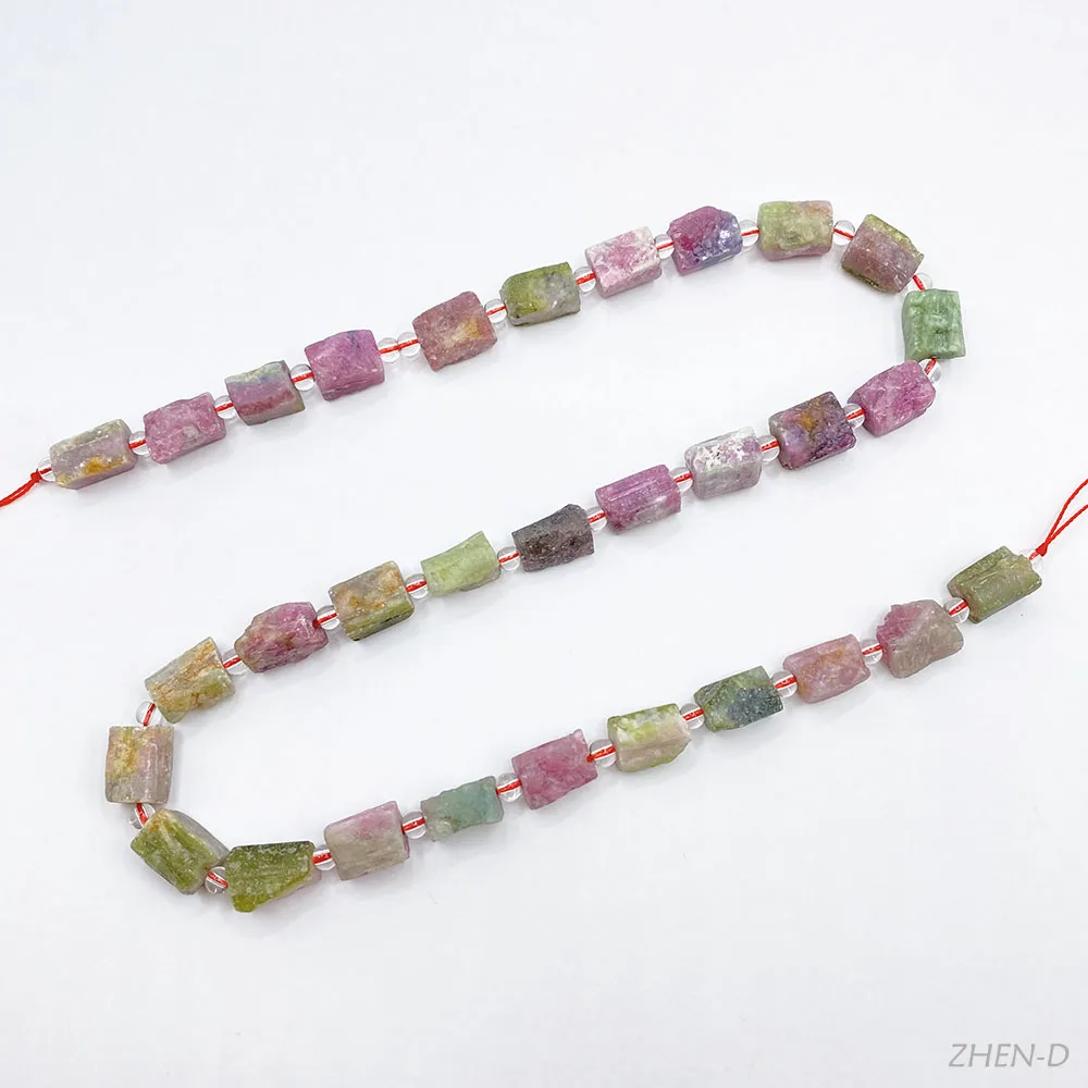 ZHEN-D Natural Charming Stones Colorful Tourmalines Cylindrical shape DIY for Gemstone Necklace Bracelet Wonderful Precious Gift