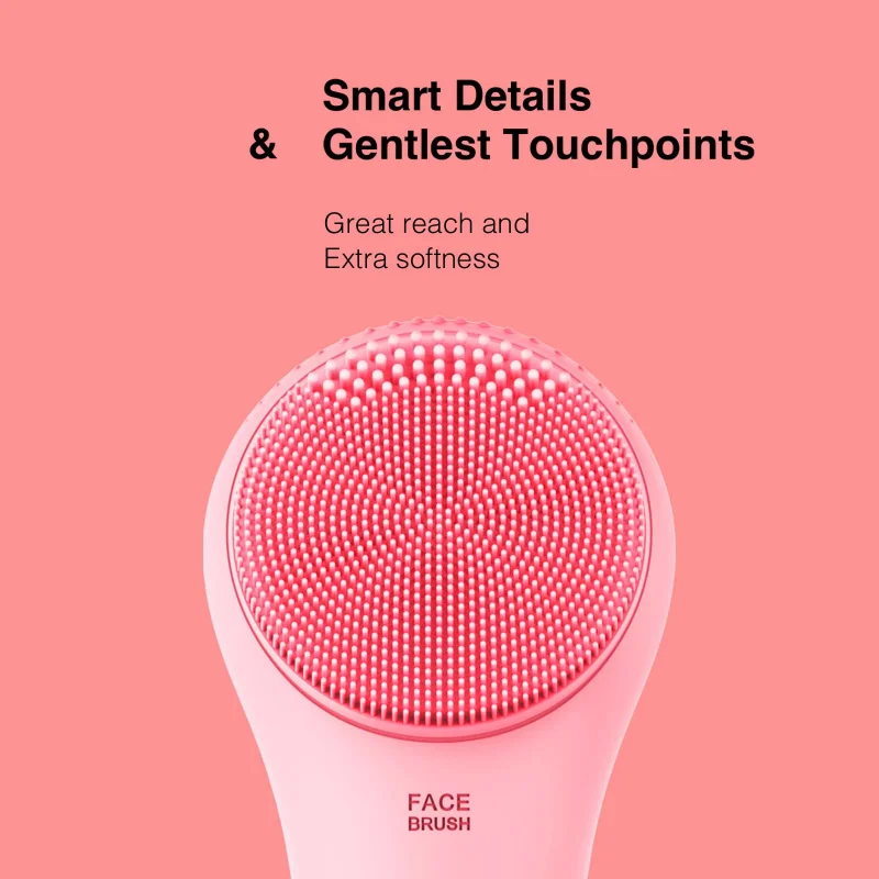 Electric Beauty Device Portable Waterproof Silicone Sonic Wash Facial Massage Brushes