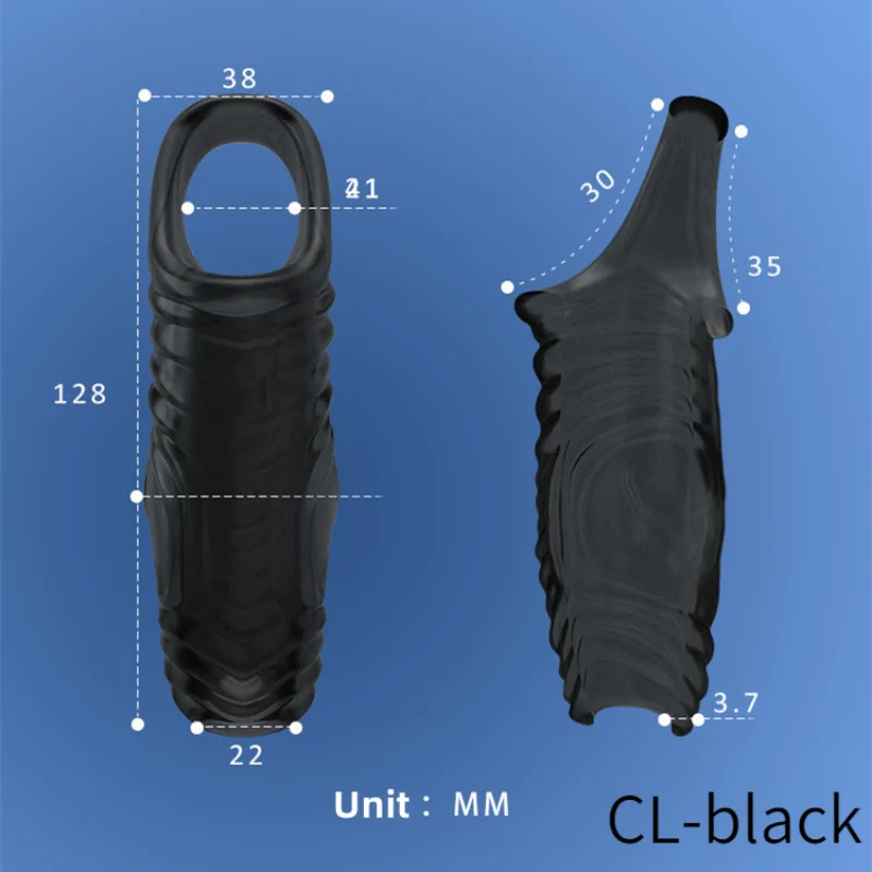 Reusable Penis Sleeve Glans Penis Enlarger Extender Delay Ejaculation Cock Ring Lasting Erotic Sex Toys For Men Couples 2022 New