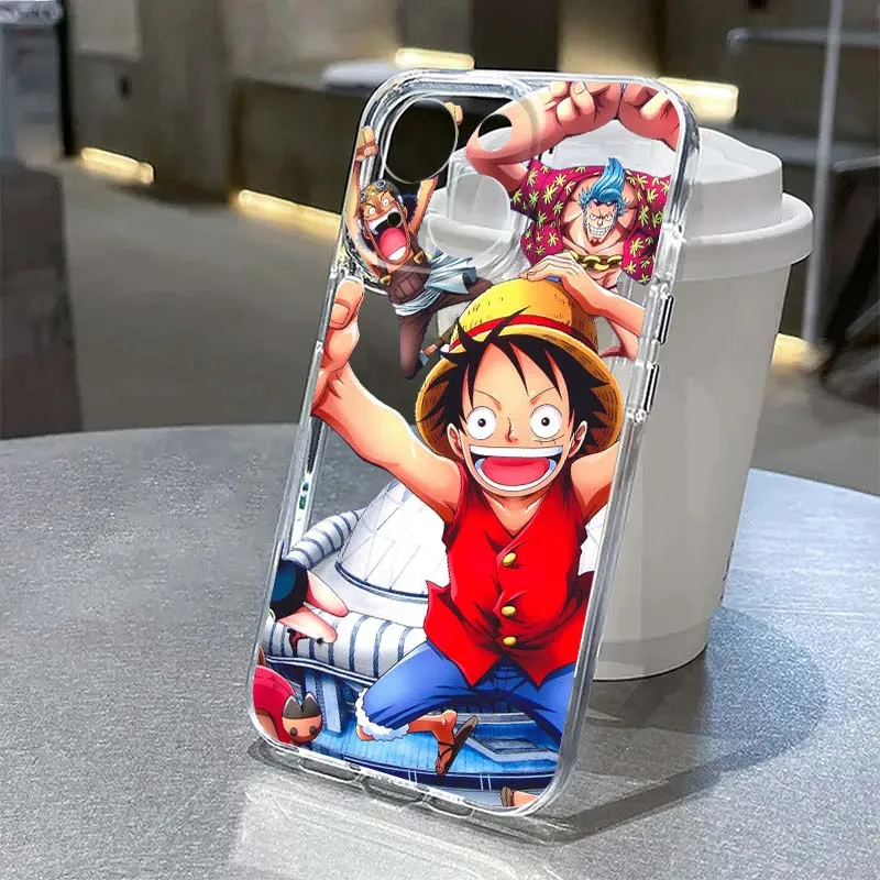 

One Piece Cartoon Phone Case For Apple iPhone 17 16e 16 15 14 13 12 11 Pro Max Plus Mini TPU Soft Transparent