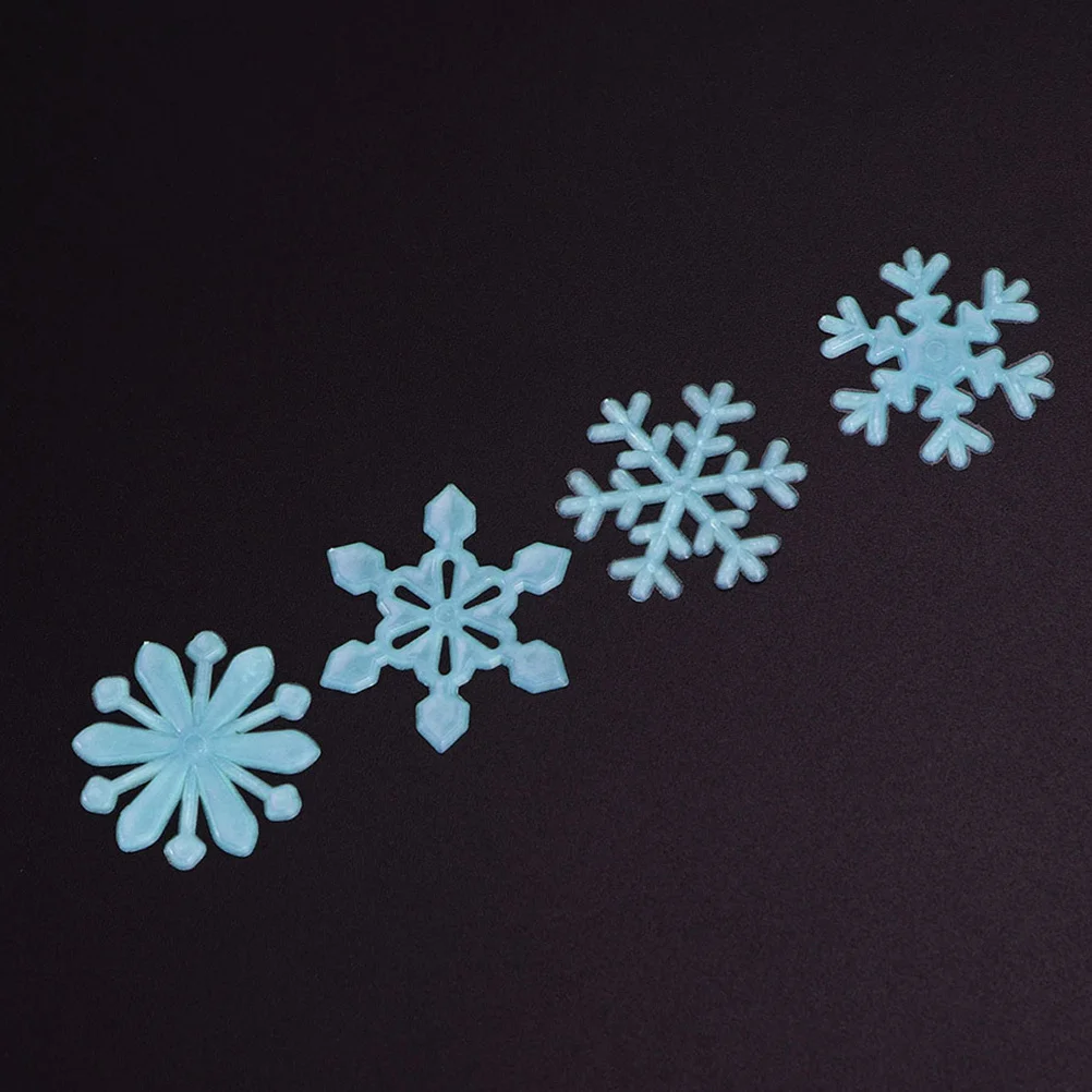 

300Pcs Glow in The Dark Snowflake Stickers Adhesive Luminous Christmas Wall Decoration Window Clings Decals Luminous Snowflake