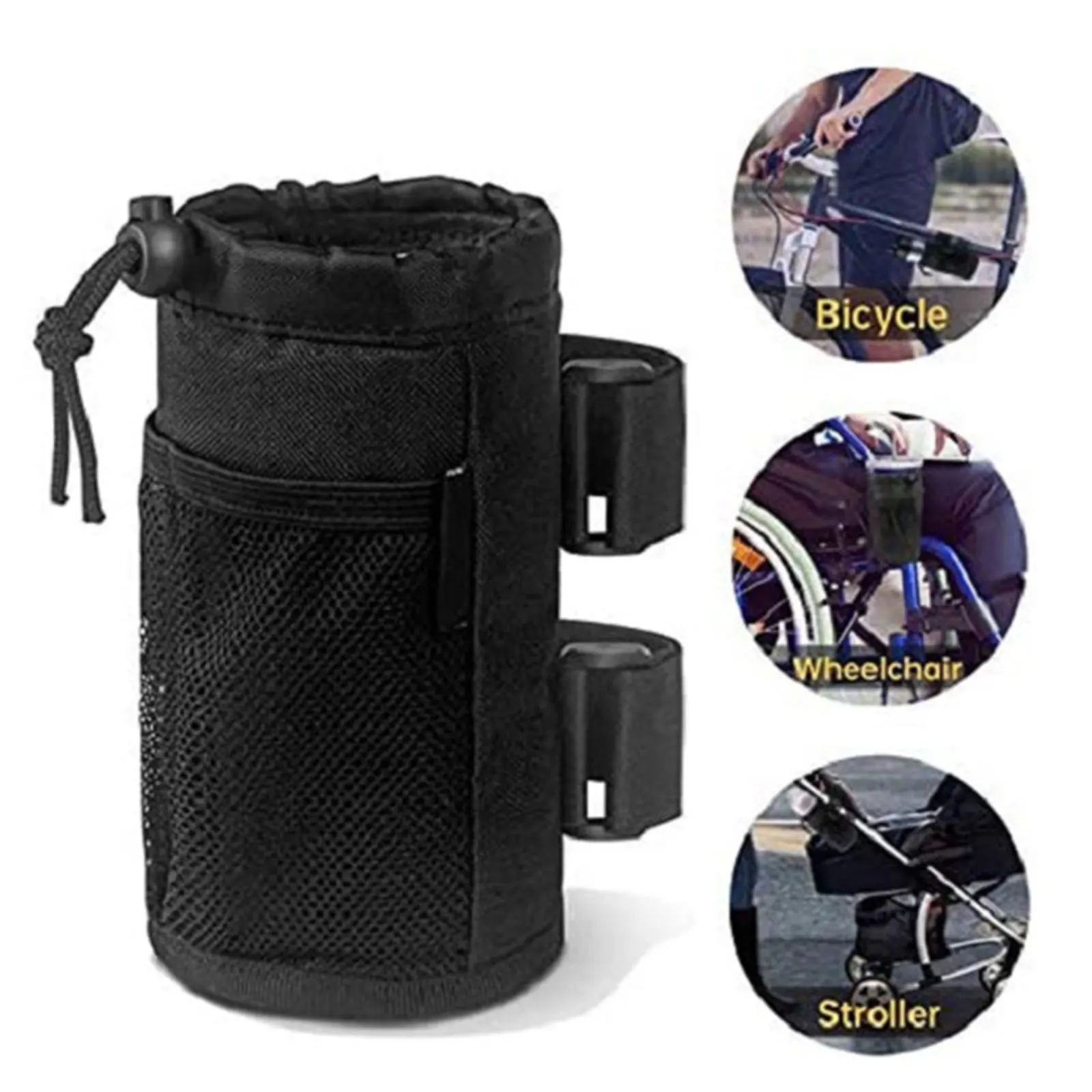 Water Bottle Holder For UTV Oxford Fabric Bicycle Cup Holder Water Botter Holder For UTVS WHEELCHAIR Scooter Walker Rollator