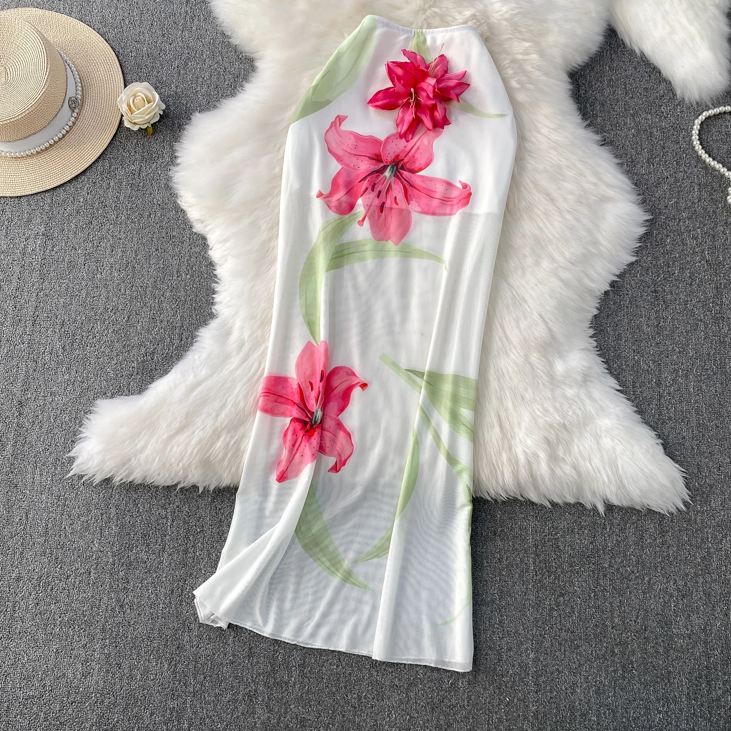 Senhora coreia conjuntos de moda feminina verão impressão tropical outfit ilha tailândia hip saia praia férias biquíni festa noite clube conjuntos