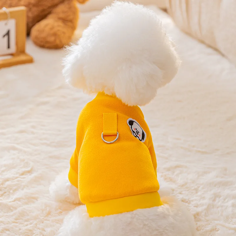 Orange Pet Tank Top Winter Thickened Warm Dog Clothing Dog Two Legged Pullover Pet Autumn and Winter Sweater