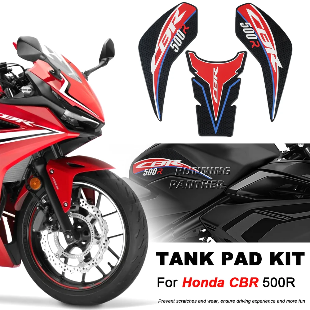 For Honda CBR500R Non-slip Side Fuel Tank Pad Protection Sticker CBR 500 R 500R Motorcycle Rubber Decal